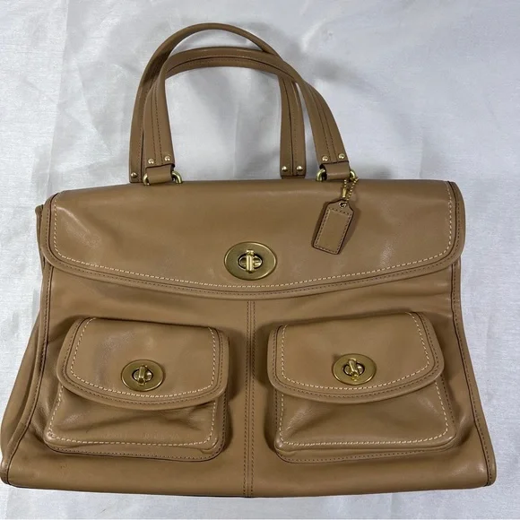 Coach Tan Leather Laptop Bag - Picture 5 of 15